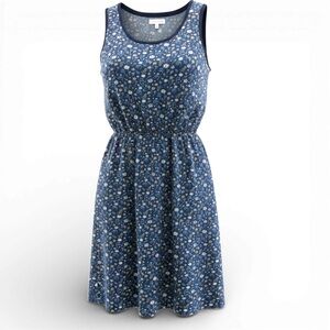 Brakeburn ditzy cotton dress, size 14, sleeveless, pockets, elastic waist